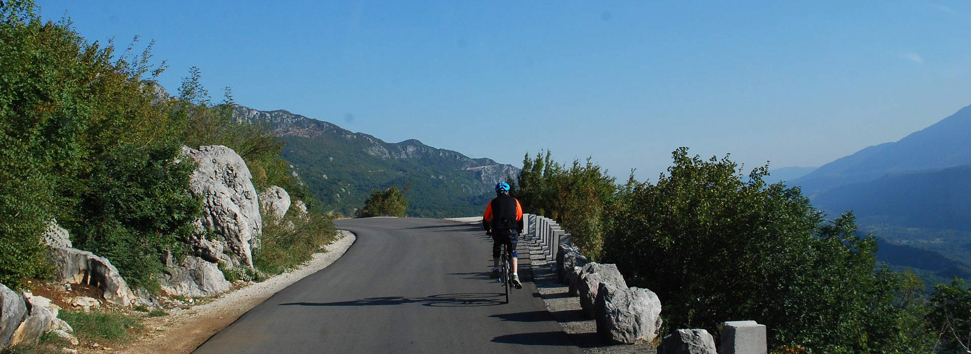 Cycling Balkans guided holiday - Road to Ostrog Monastery