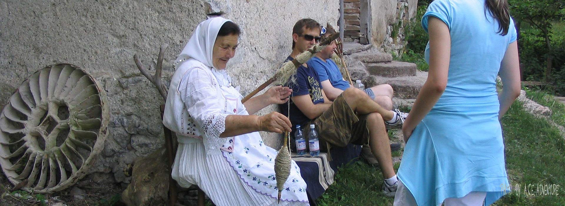 Walking Serbia guided holiday Traditional way of processing wool